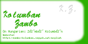 kolumban zambo business card